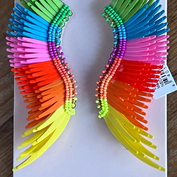 ๐บ๐HP๐๐บ NWT Mignonne Gavigan Madeline Earrings Neon Rainbow - Picture 10 of 16